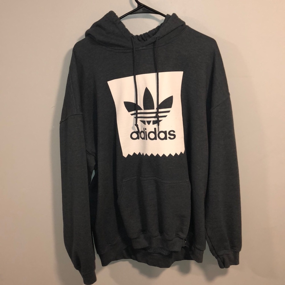 Blueish-Grey Adidas Hoodie